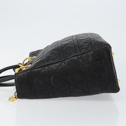 Christian Dior Vintage Lady Dior Bag Cannage Quilt Lambskin, BLACK, LEATHER, Handbag