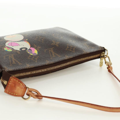 Louis Vuitton Pochette Accessoires Limited Edition Monogram Murakami Panda, BROWN, CANVAS, Clutche & pouche