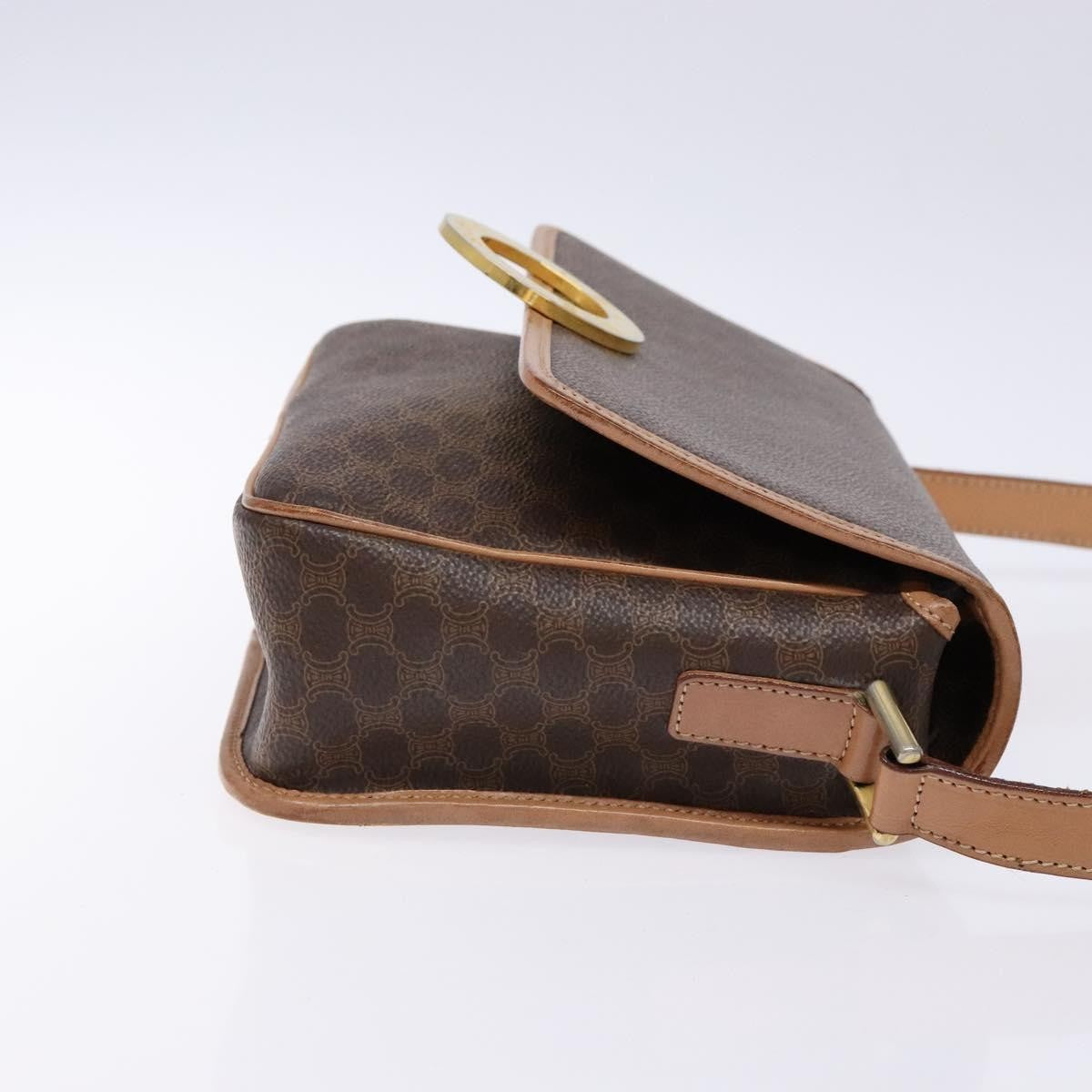 Celine Vintage Macadam Shoulder Bag Canvas, BROWN, CANVAS, Shoulder bag