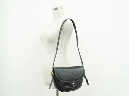 Loewe Anagram Shoulder Bag Leather, Black, Leather, Shoulder Bag