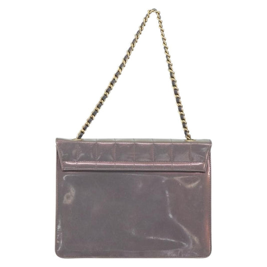 Chanel Chocolate Bar Chain Flap Bag Quilted Patent, PURPLE, PATENT_LEATHER, Handbag