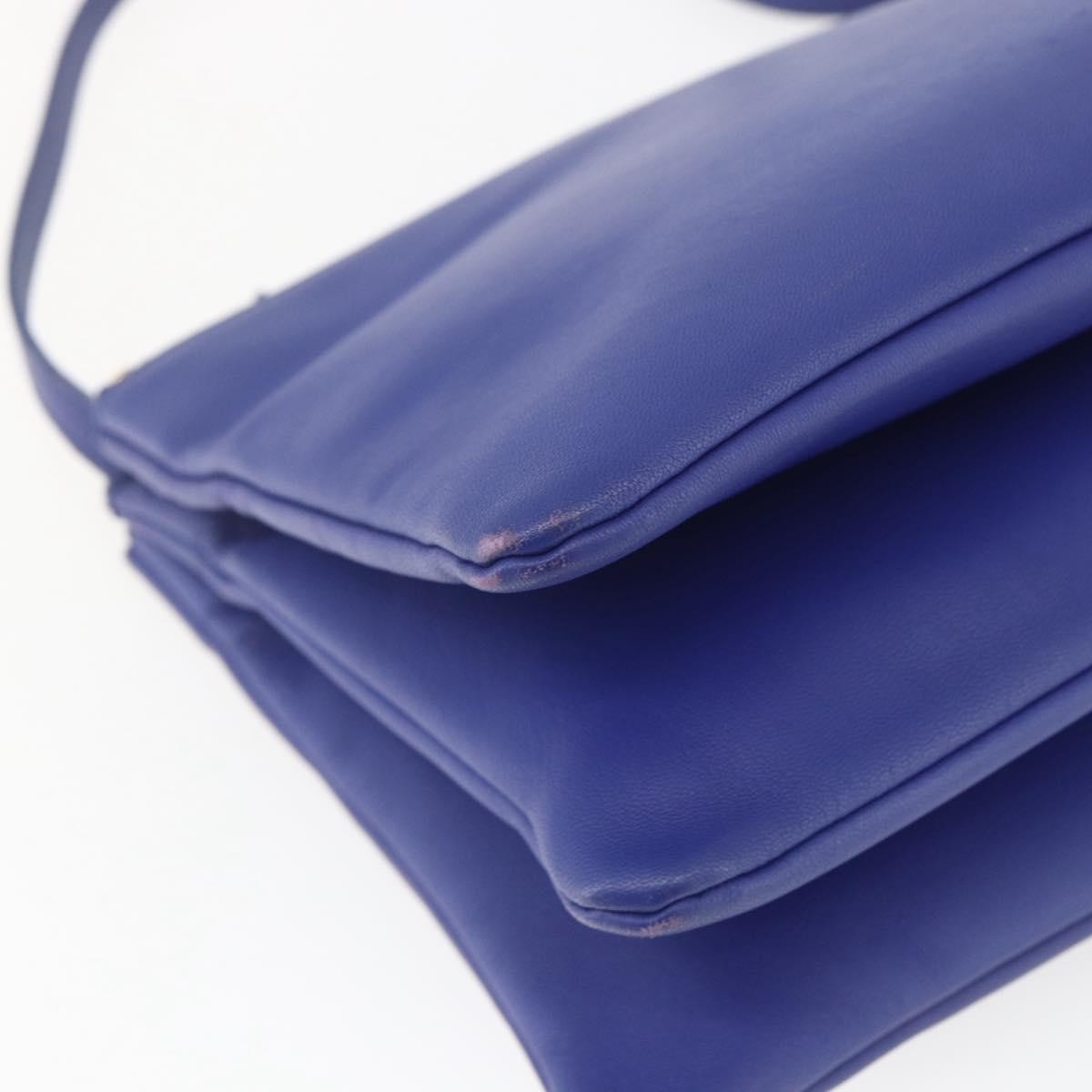 Celine Trio Crossbody Bag Leather, BLUE, LEATHER, Shoulder bag