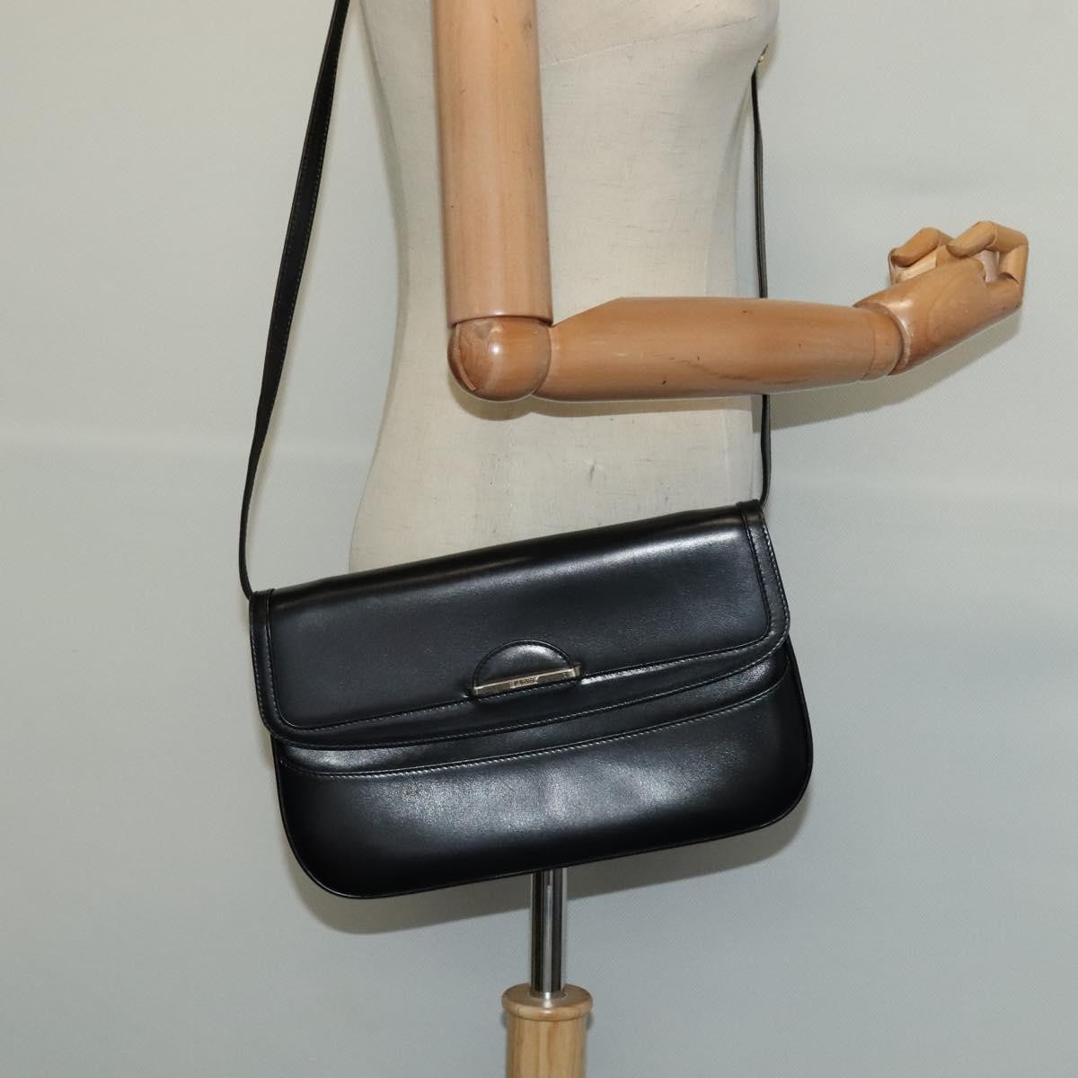 Bally Vintage Shoulder Bag Leather, Black, Leather, Shoulder Bag