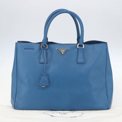 Prada Lux Open Tote Saffiano Leather, BLUE, LEATHER, Tote bag