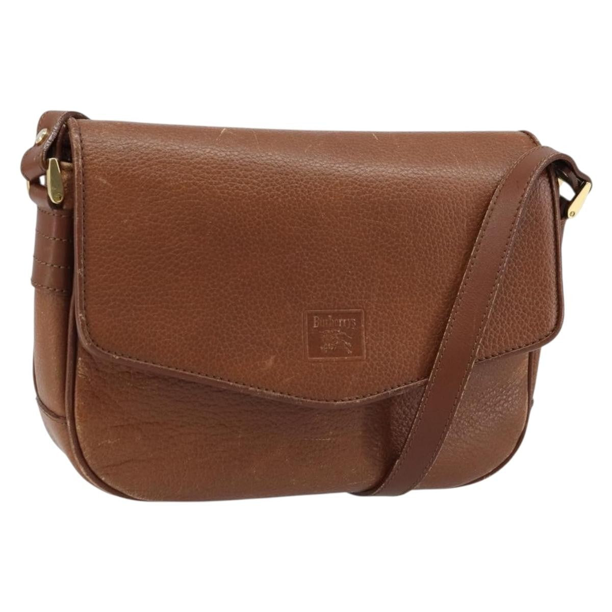 Burberry Flap Shoulder Bag Leather, BROWN, LEATHER, Shoulder bag