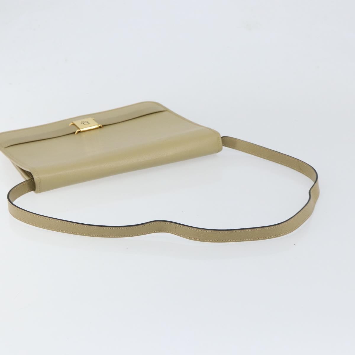 Christian Dior Vintage Shoulder Bag Leather, BEIGE, LEATHER, Shoulder bag