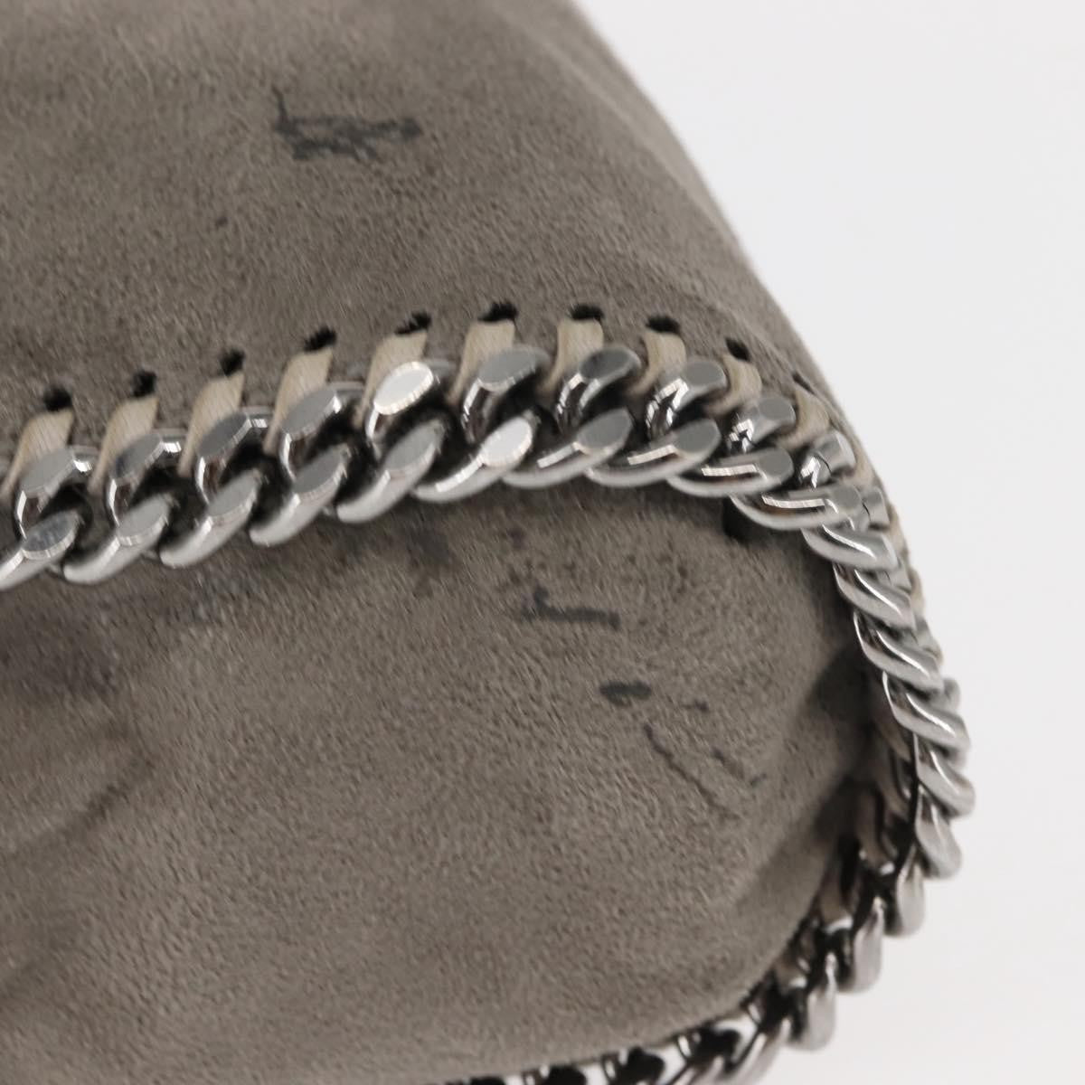 Stella McCartney Falabella Fold Over Crossbody Bag Suede, GRAY, SUEDE, Shoulder bag