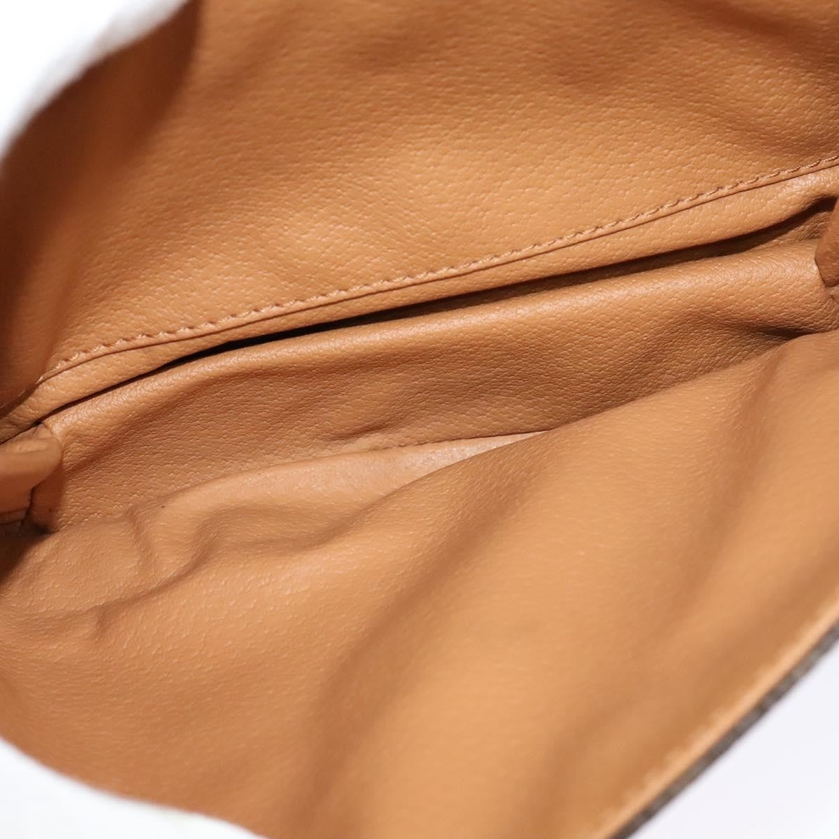 Celine Vintage Macadam Shoulder Bag Canvas and Leather, Brown, Canvas, Shoulder Bag