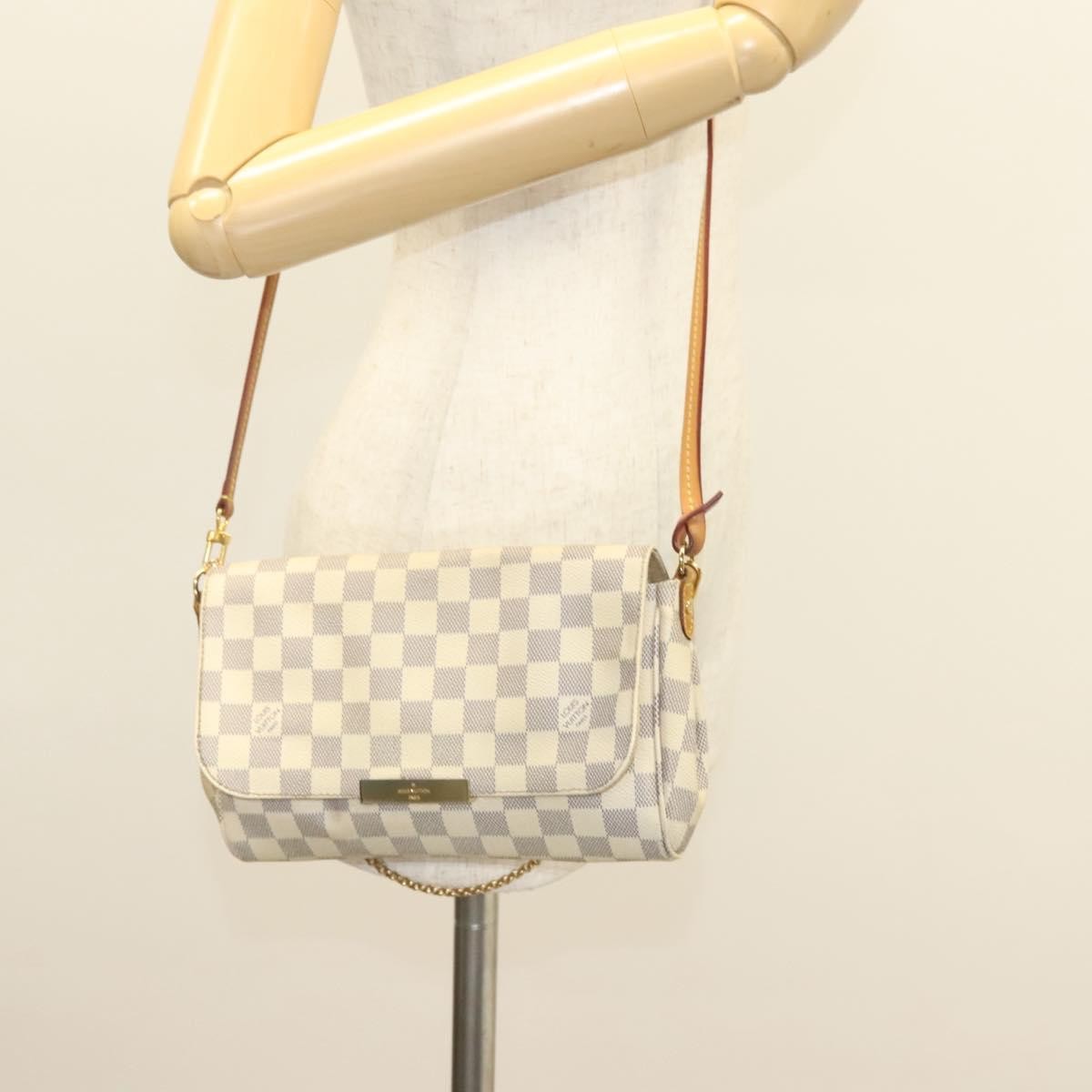 Louis Vuitton Favorite Handbag Damier, WHITE, CANVAS, Handbag