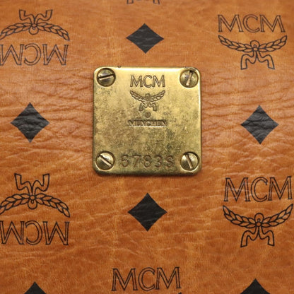 MCM Visetos Handbag Canvas and Leather, BROWN, PVC, Handbag