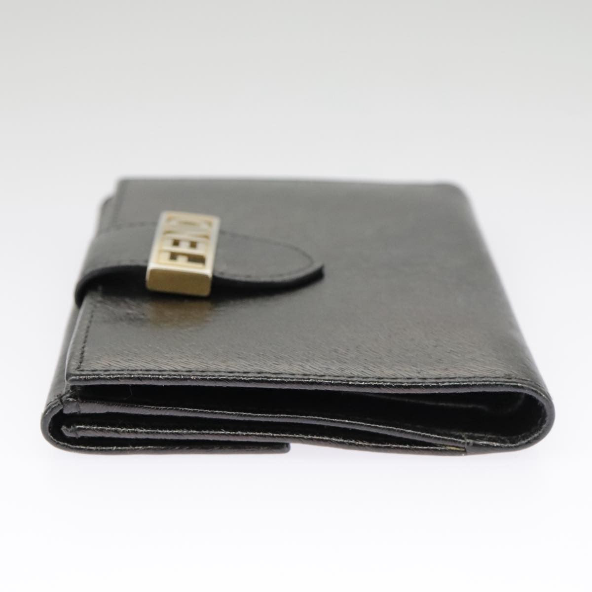 Fendi Bifold Flat Wallet Joshua Vides Printed Leather, BLACK, LEATHER, Wallets
