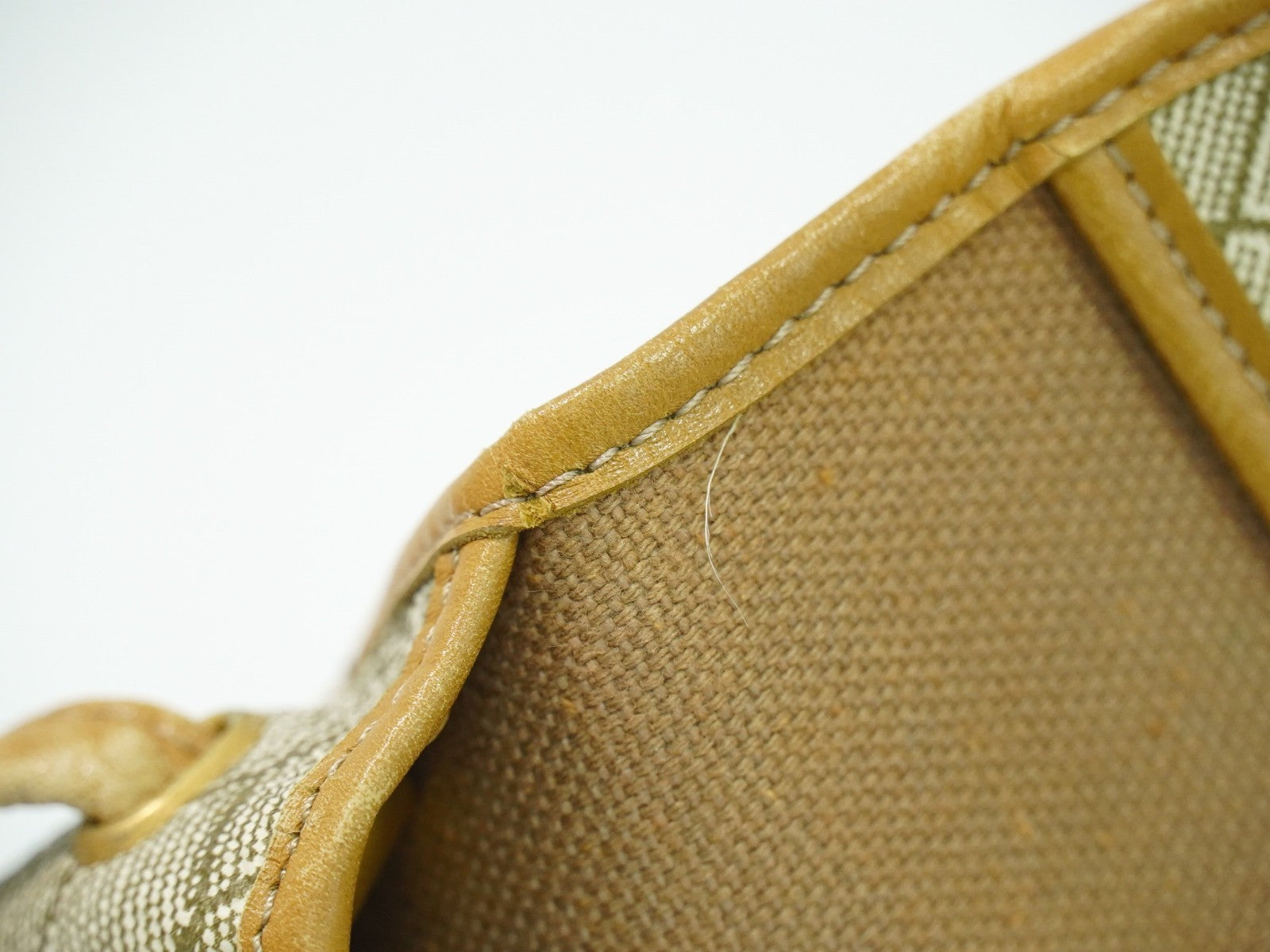 Christian Dior Vintage Honeycomb Shoulder Bag Canvas, BEIGE, CANVAS, Shoulder bag