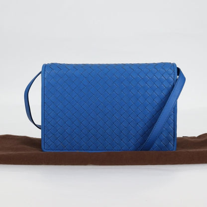 Bottega Veneta Clip Flap Bag Leather, Blue, Leather, Shoulder Bag
