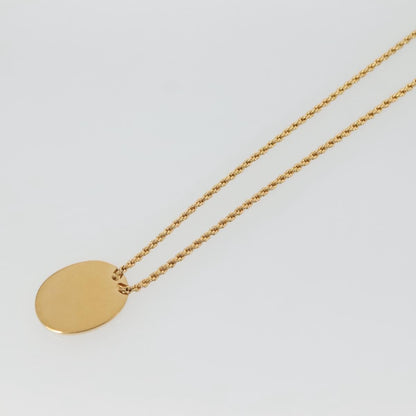 Christian Dior Vintage Logo Round Pendant Necklace Metal, GOLD, METAL, Necklace