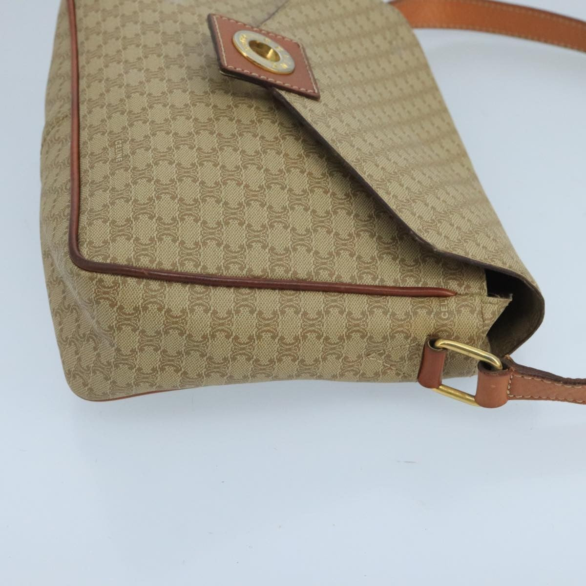 Celine Macadam Shoulder Bag Canvas, BEIGE, CANVAS, Shoulder bag