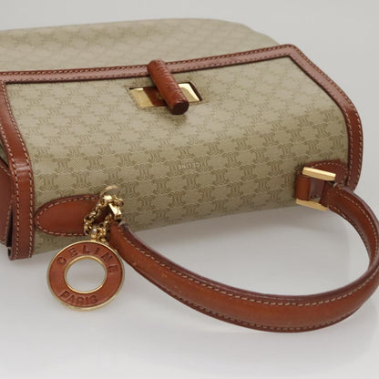 Celine Vintage Convertible Top Handle Bag Macadam Coated Canvas, BEIGE, CANVAS, Handbag