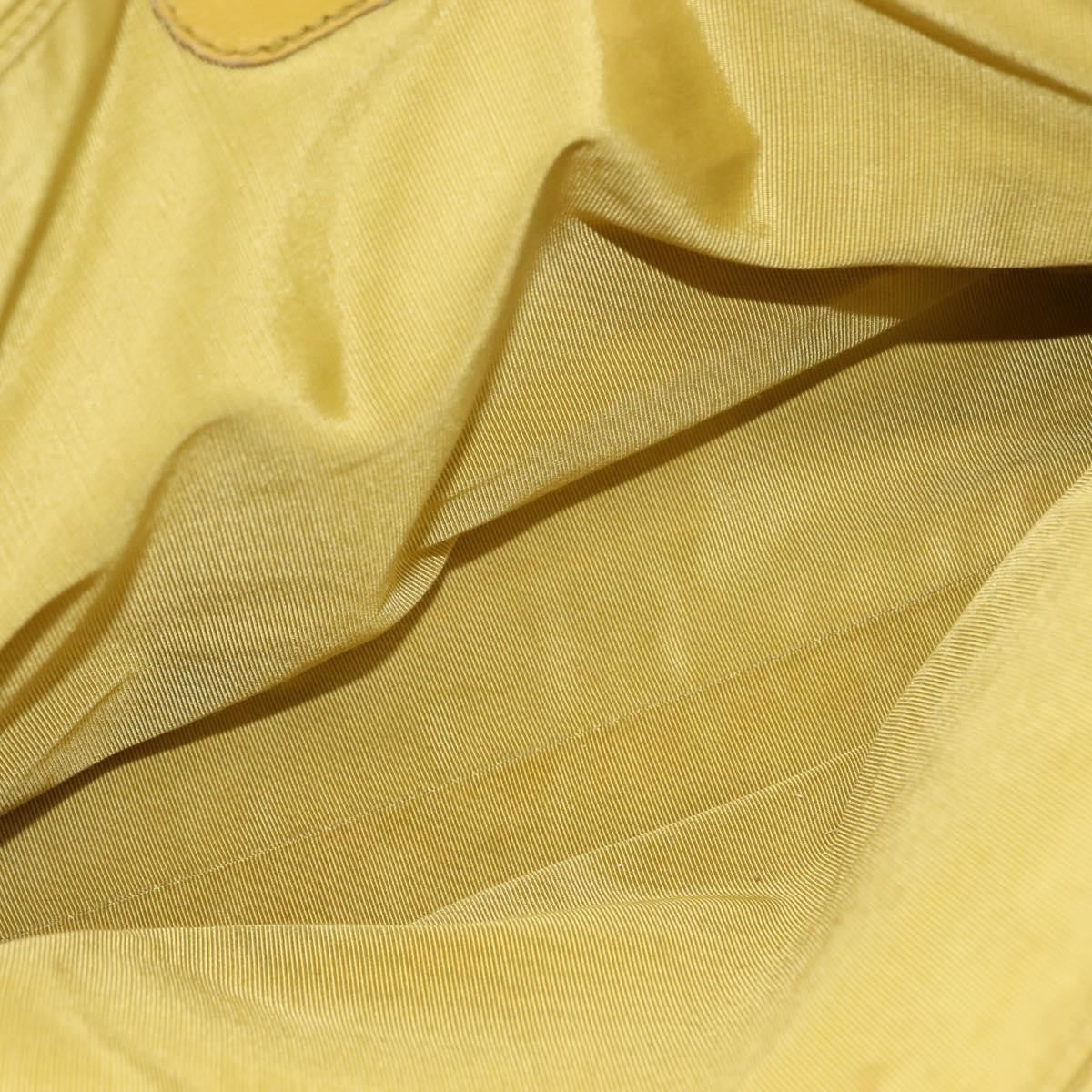 Chanel Vintage Logo Chain Tote Caviar, YELLOW, LEATHER, Tote bag