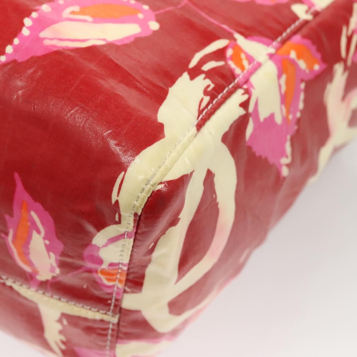 Chanel Vintage Floral Tote Patent leather, RED, PATENT_LEATHER, Tote bag