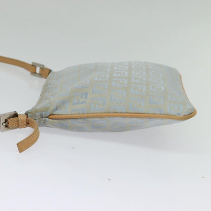 Fendi Vintage Flat Crossbody Bag Zucchino Canvas, BLUE, CANVAS, Shoulder bag