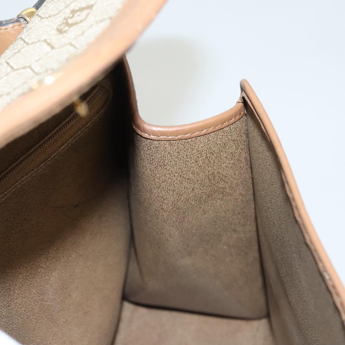 Christian Dior Vintage Honeycomb Handbag Canvas Leather, BEIGE, CANVAS, Handbag