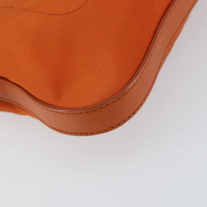 Prada Flat Messenger Tessuto with Leather, Orange, Nylon, Shoulder Bag