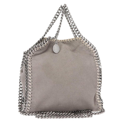 Stella McCartney Falabella Fold Over Crossbody Bag Shaggy Deer, GRAY, POLYESTER, Shoulder bag