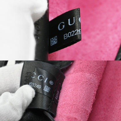 Gucci Logo Drawstring Backpack Printed Leather, PINK, LEATHER, Backpack