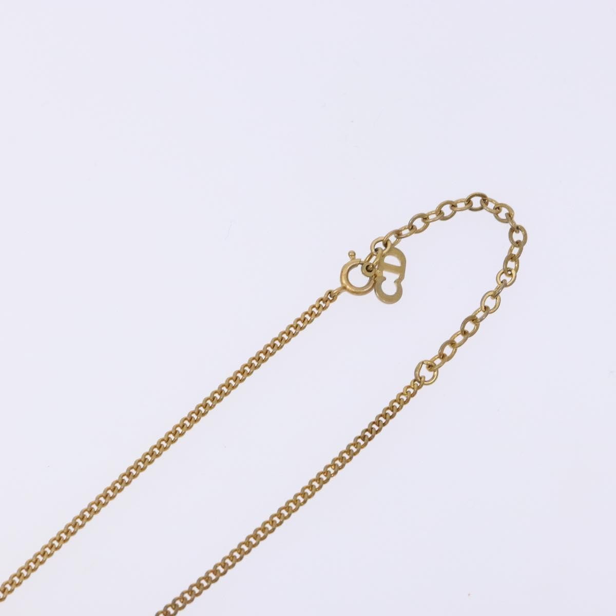 Christian Dior CD Round Pendant Necklace Metal and Crystals, GOLD, METAL, Necklace