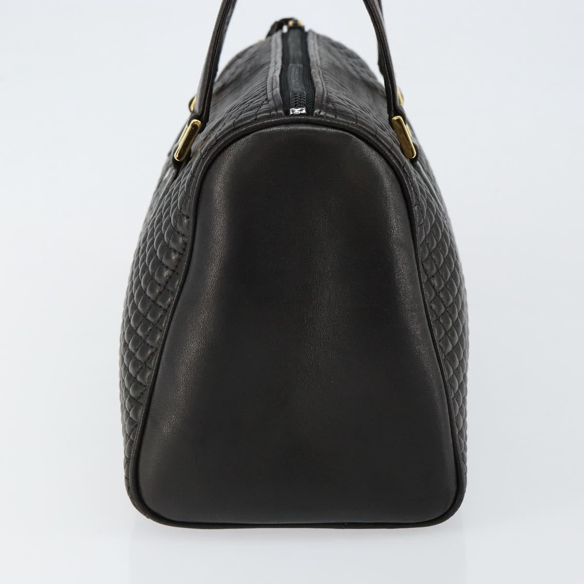 Bally Vintage Handbag Quilted Leather, BLACK, LEATHER, Handbag