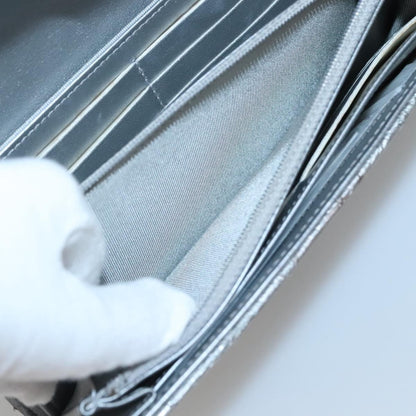 Chanel L-Flap Wallet Chevron Patent, SILVER, PATENT_LEATHER, Wallets