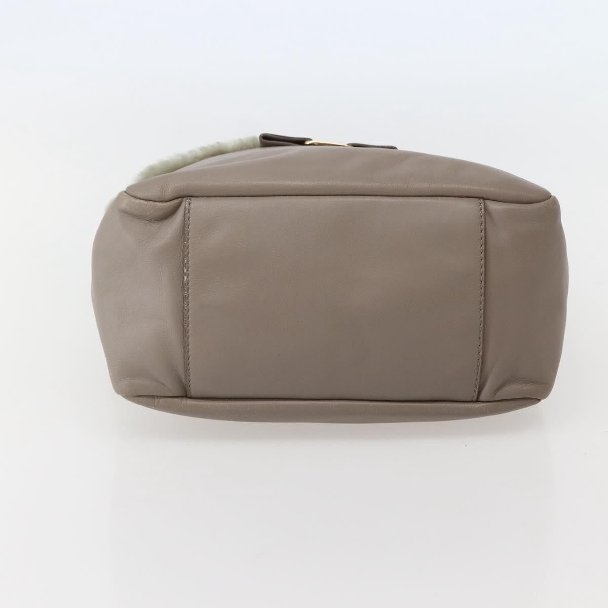 Salvatore Ferragamo Vala Leather, BEIGE, LEATHER, Handbag