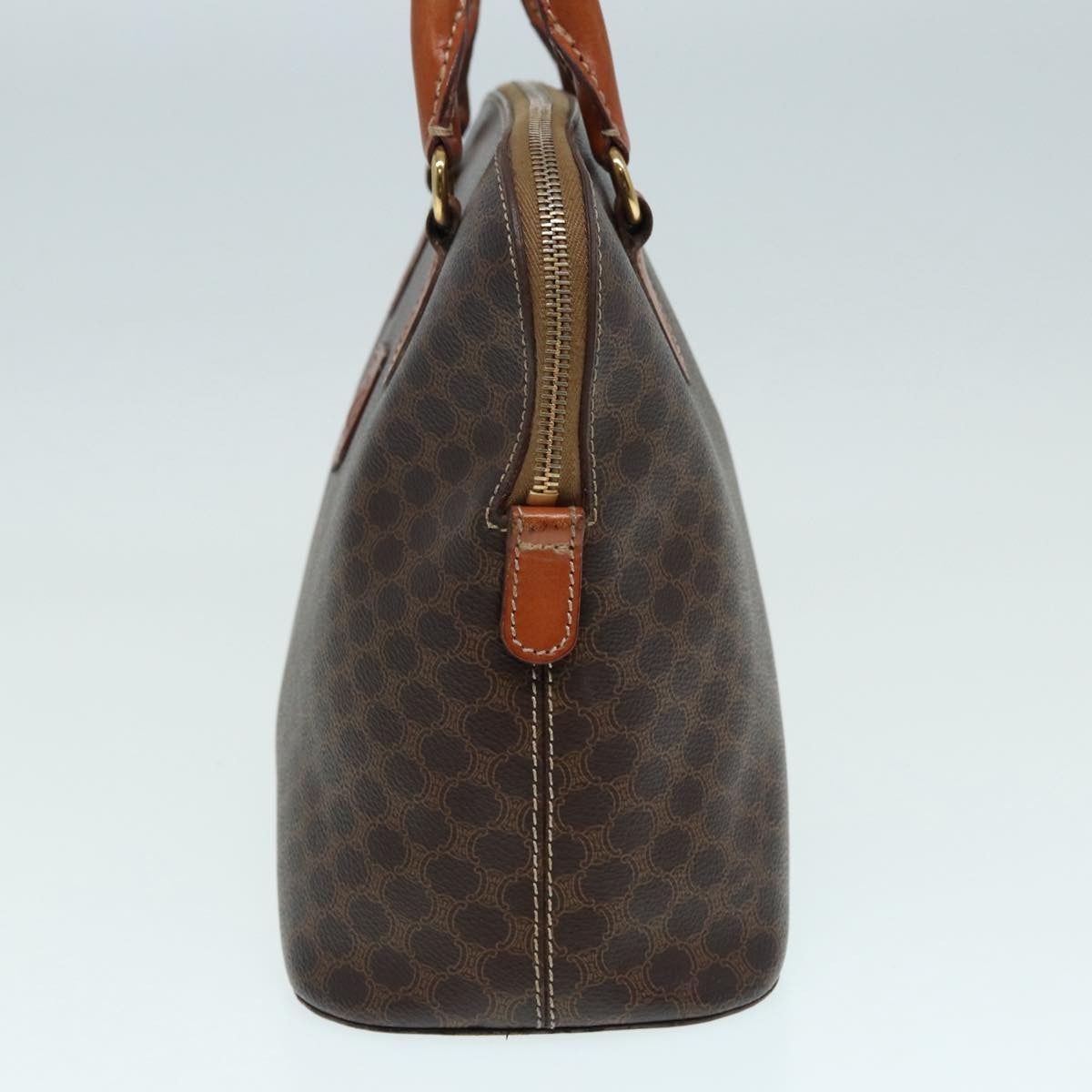 Celine Vintage Macadam Handbag Canvas, BROWN, CANVAS, Handbag