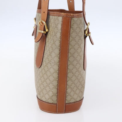 Celine Vintage Macadam Tote bag Canvas and Leather, BEIGE, CANVAS, Tote bag