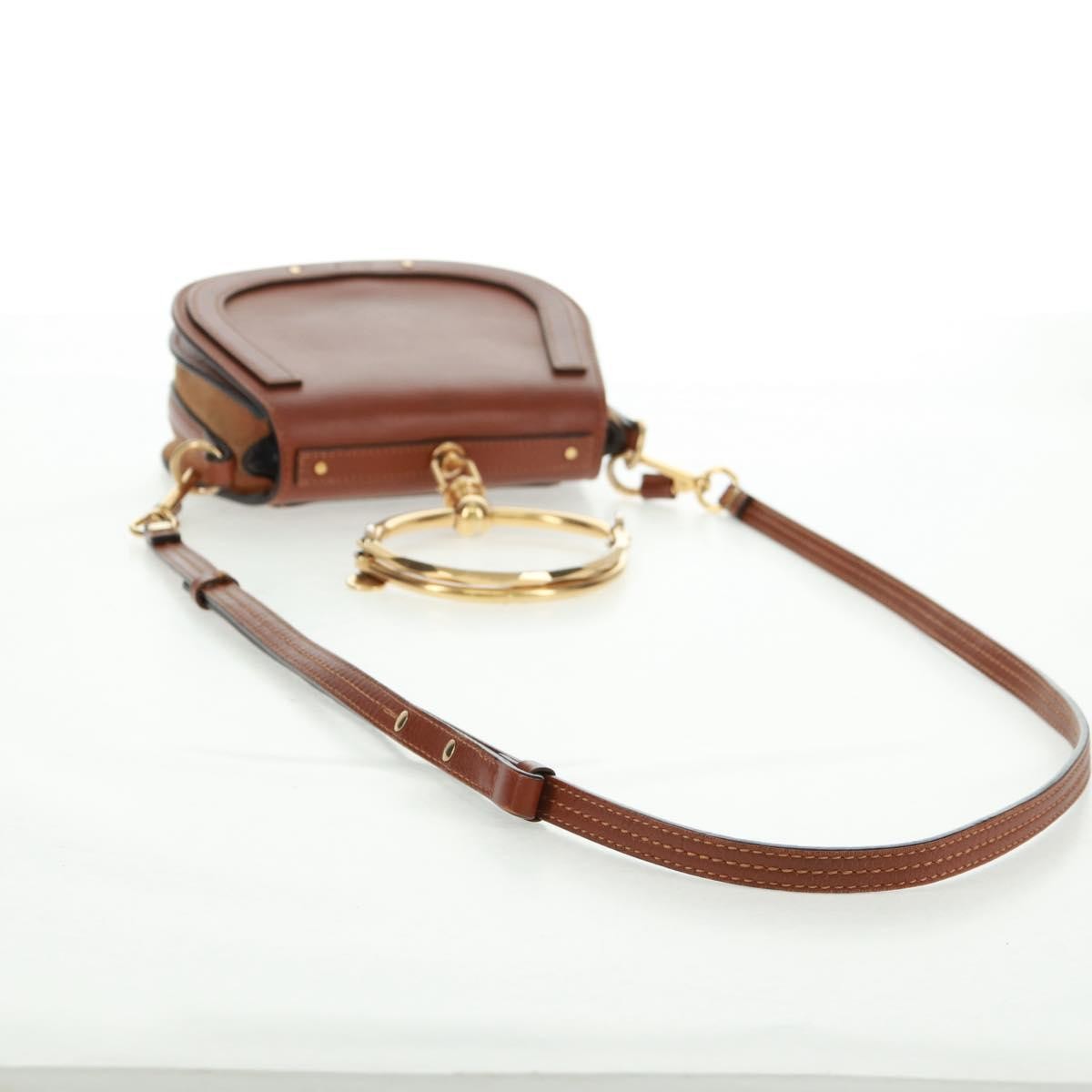 Chloe Nile Crossbody Bag Leather, BROWN, LEATHER, Handbag