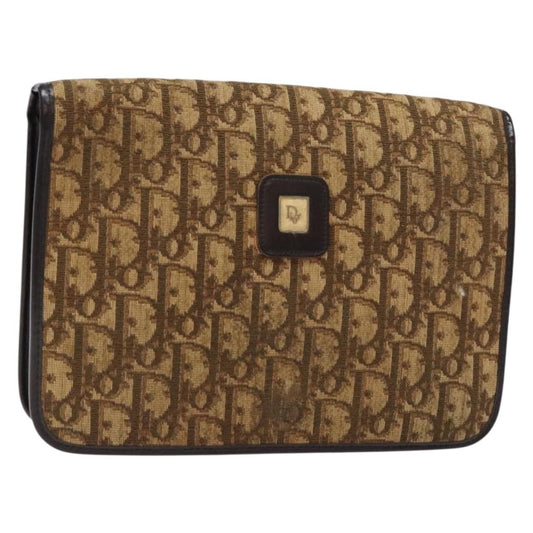 Christian Dior Vintage Trotter Pouch Diorissimo Canvas, BROWN, CANVAS, Clutche & pouche