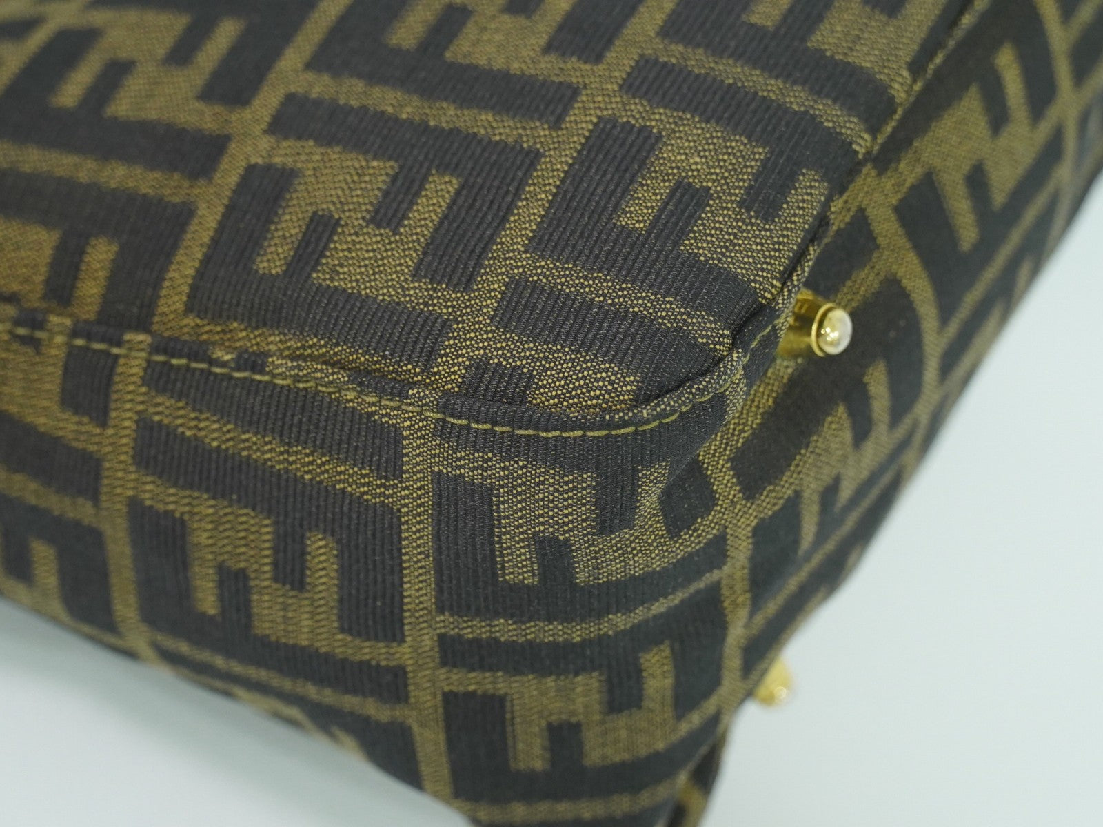 Fendi Vintage Zucca Handbag Zucca, BROWN, CANVAS, Handbag