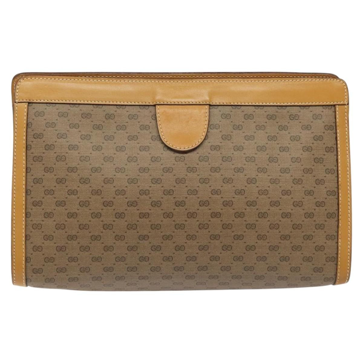 Gucci Micro GG canvas clutch bag Canvas, BEIGE, CANVAS, Clutche & pouche