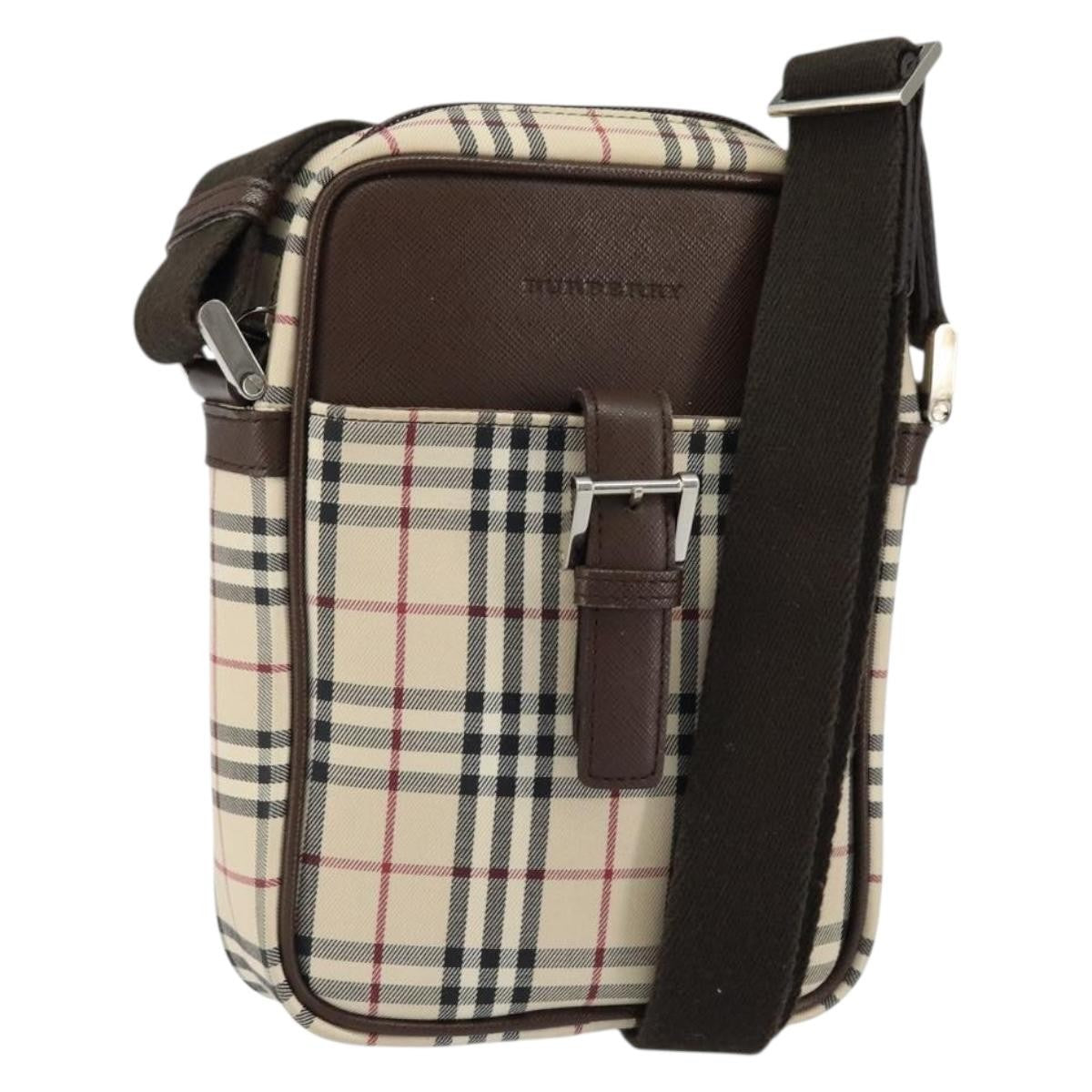 Burberry Nova check Shoulder bag Canvas and Leather, BEIGE, CANVAS, Shoulder bag