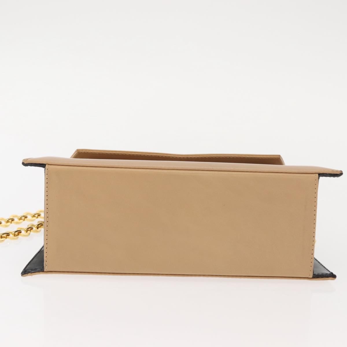 Salvatore Ferragamo Chain Flap Shoulder Bag Leather, BEIGE, LEATHER, Shoulder bag