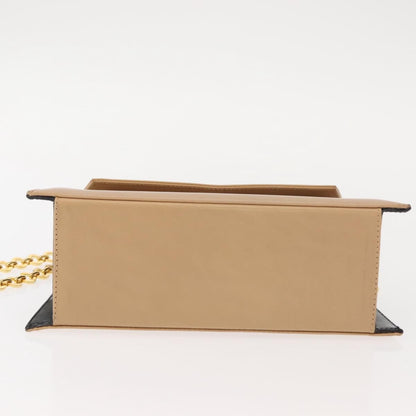 Salvatore Ferragamo Chain Flap Shoulder Bag Leather, BEIGE, LEATHER, Shoulder bag