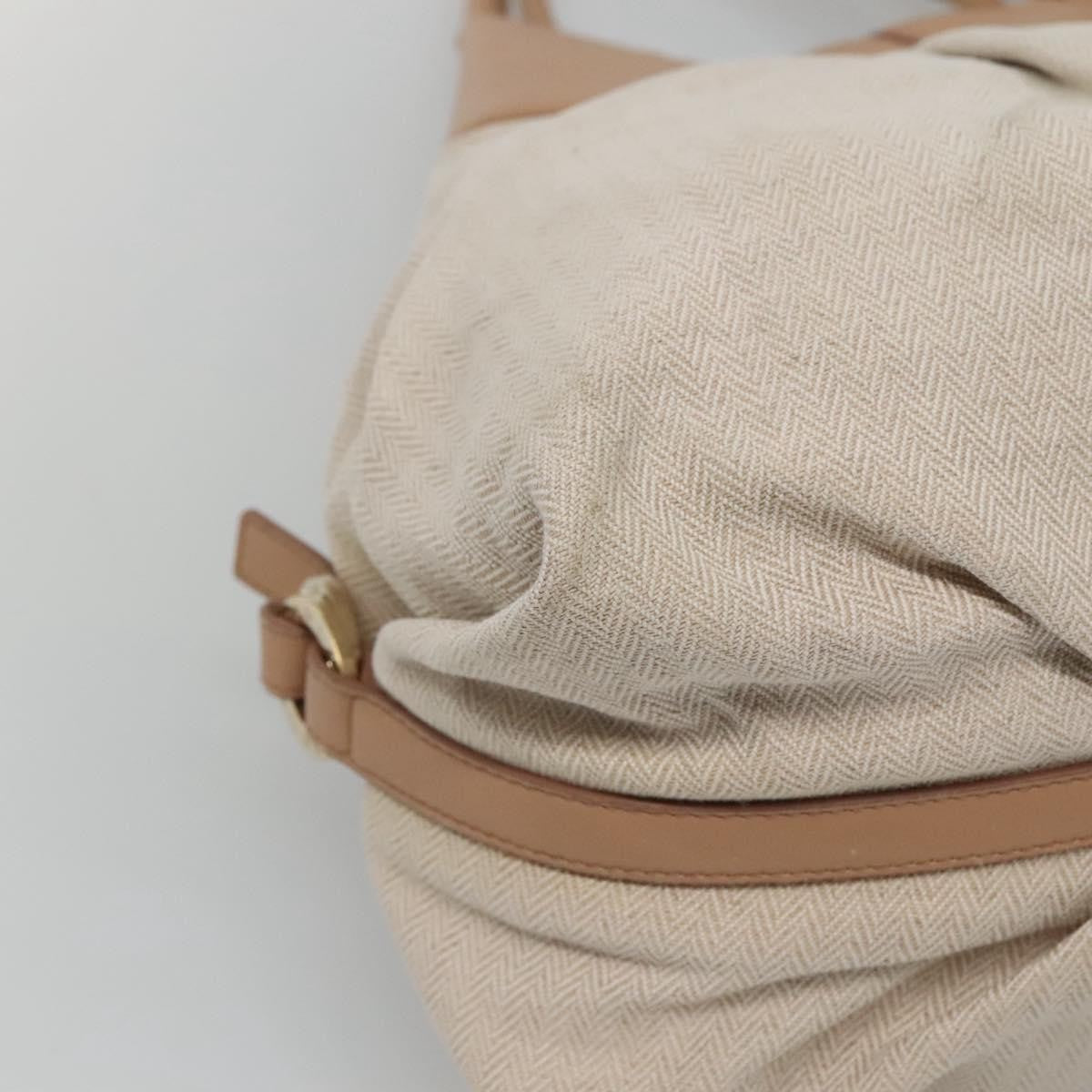 Bvlgari Chandra Hobo Canvas and Leather, Beige, Canvas, Tote Bag