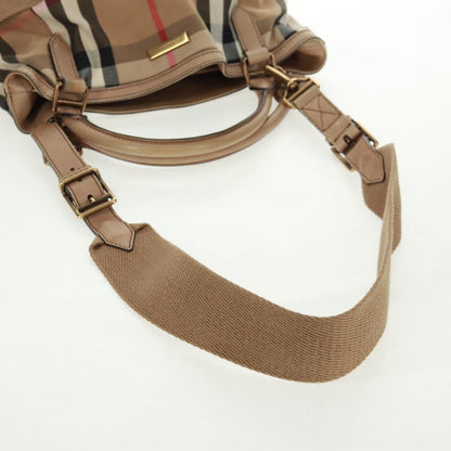Burberry Brecon Convertible Tote House Check Canvas, BEIGE, CANVAS, Tote bag