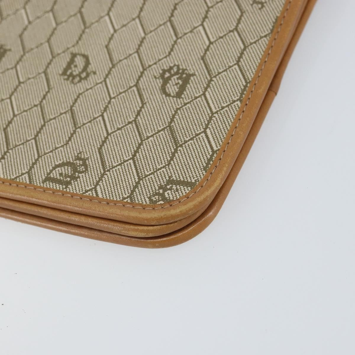 Christian Dior Vintage honeycomb clutch Canvas, BEIGE, CANVAS, Clutche & pouche