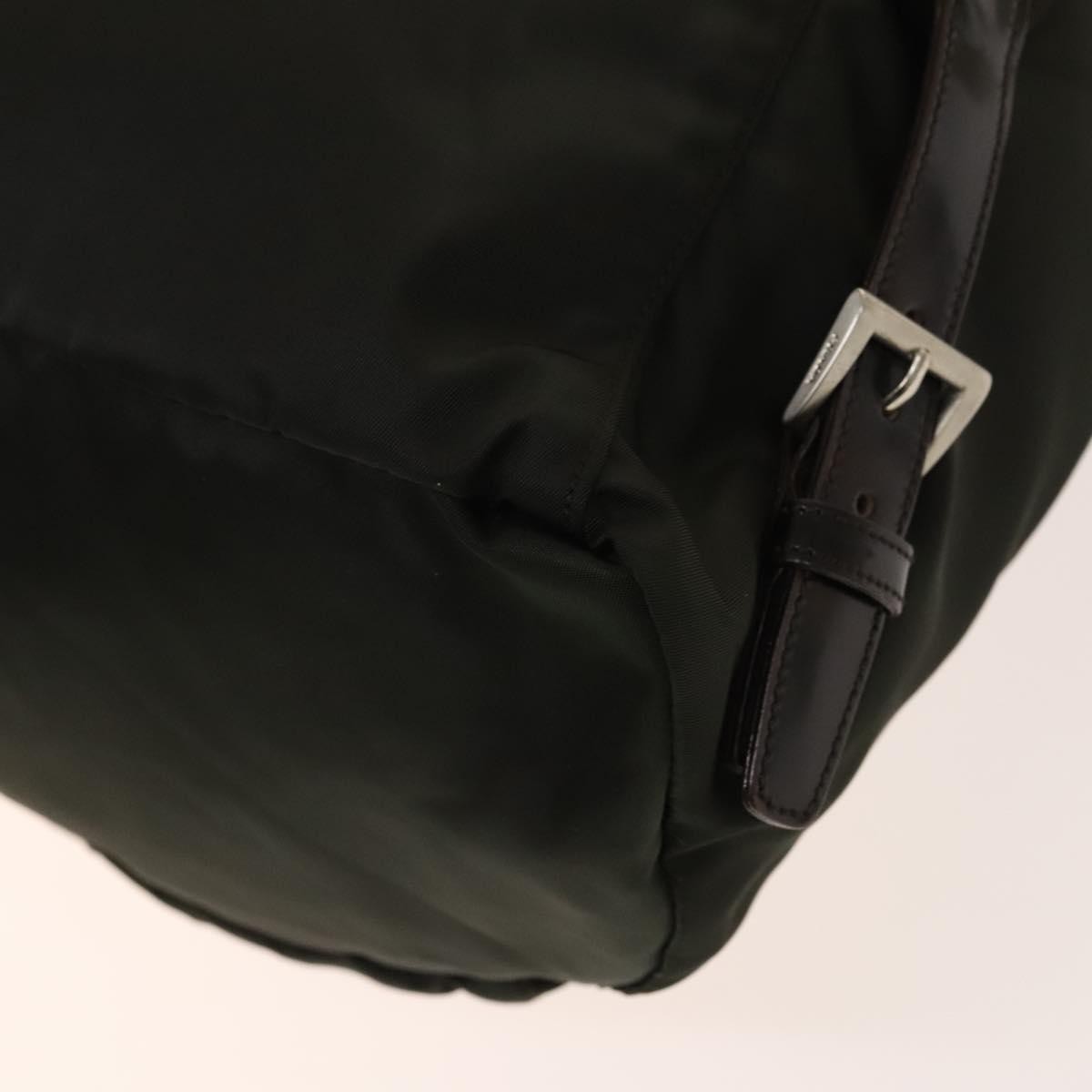 Prada Front Pocket Buckle Backpack Nylon, Khaki, Nylon, Backpack