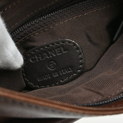 Chanel Vintage Front Pocket Waist Bag Leather, Brown, Leather, Clutch