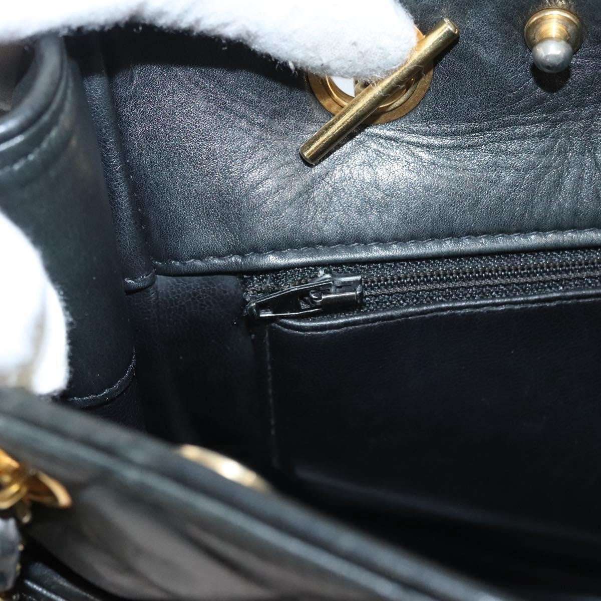 Chanel Chain Shoulder Bag Leather, Black, Leather, Shoulder Bag