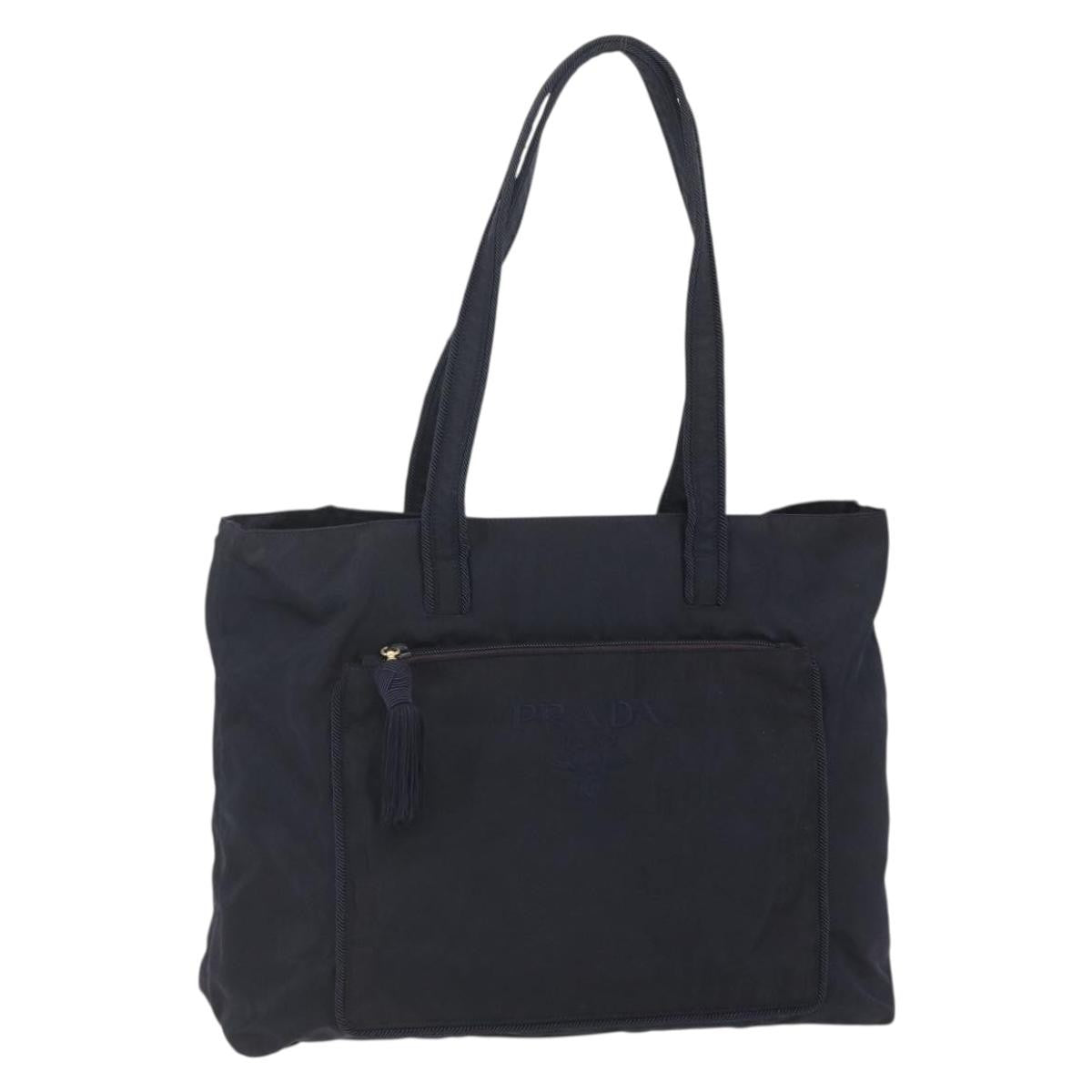 Prada Front Pocket Zip Tote Tessuto, Black, Nylon, Tote Bag