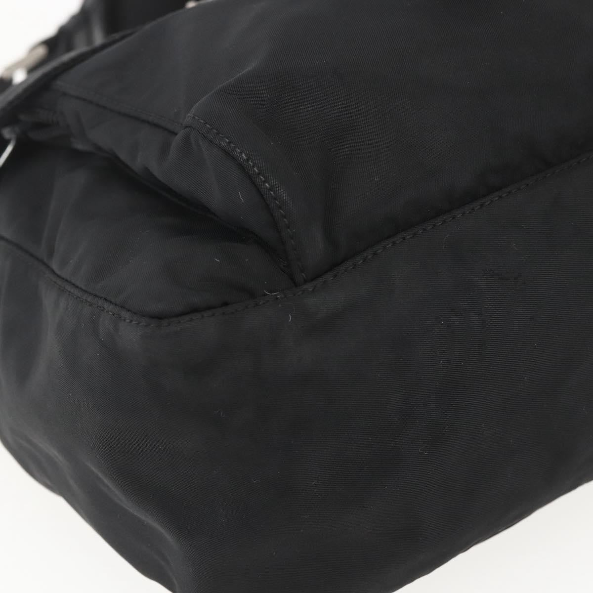 Prada Buckle Messenger Bag Tessuto, BLACK, NYLON, Shoulder bag