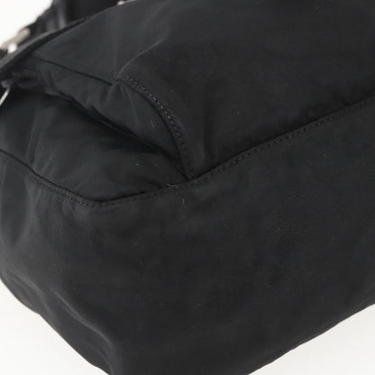 Prada Buckle Messenger Bag Tessuto, BLACK, NYLON, Shoulder bag