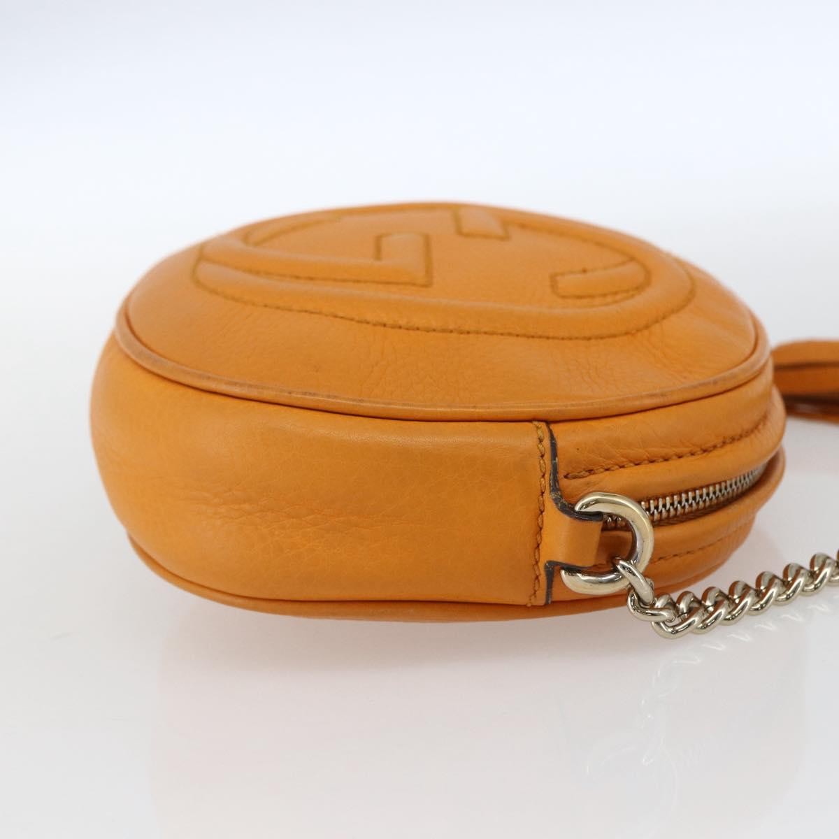 Gucci Soho Chain Bag Leather, ORANGE, LEATHER, Shoulder bag